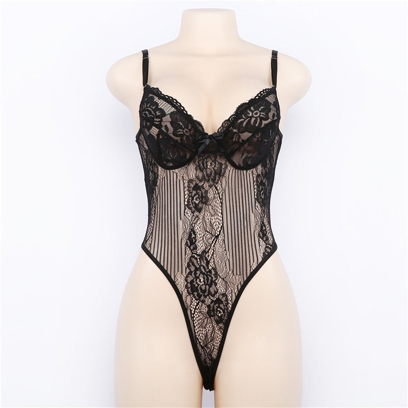 Body koronkowe transparentne