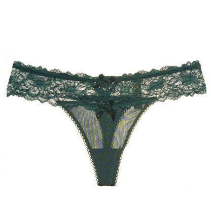 Koronkowe stringi z kokardkami