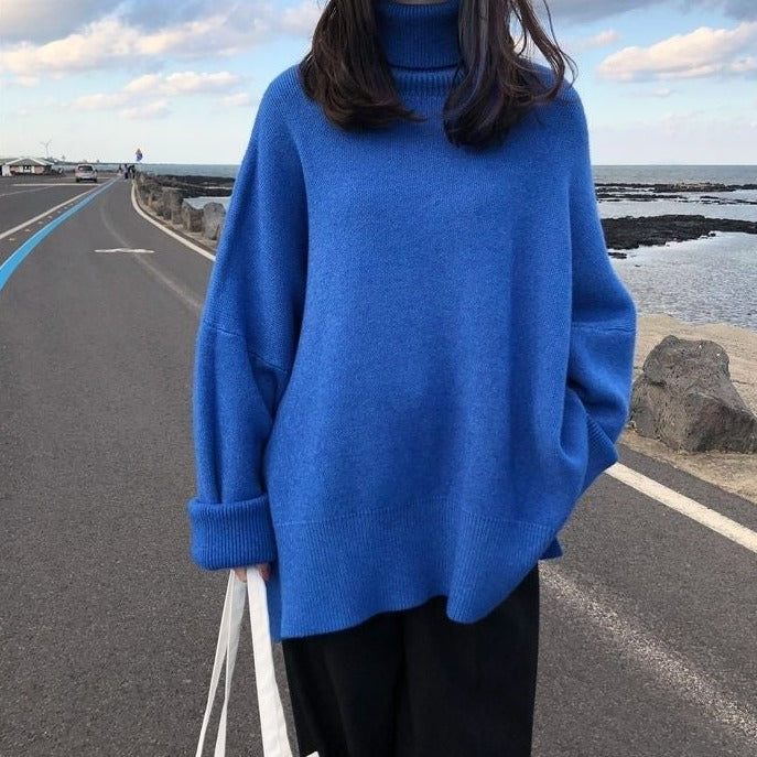 Sweter w stylu oversize z golfem