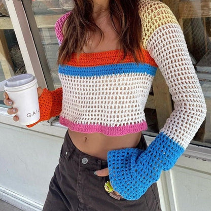 Dzianinowy sweter z długim rękawem