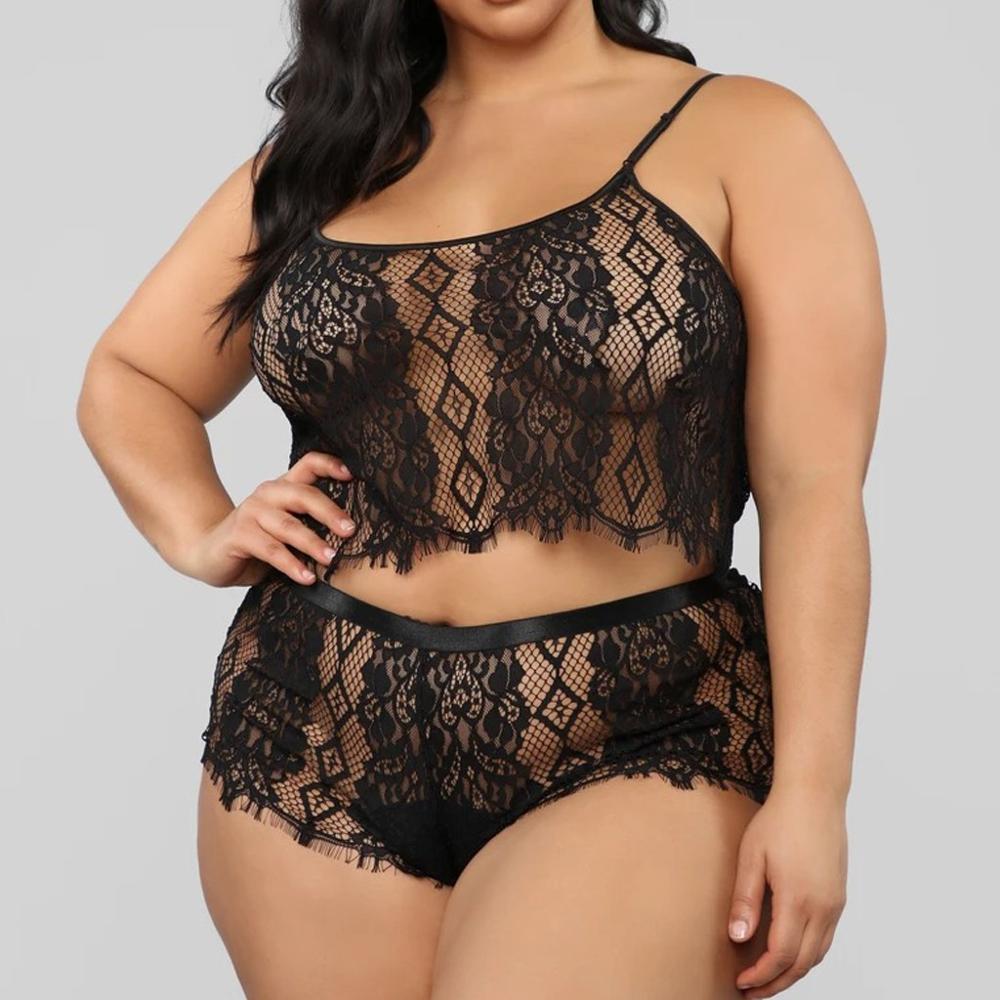 Koronkowy komplet bielizny plus size