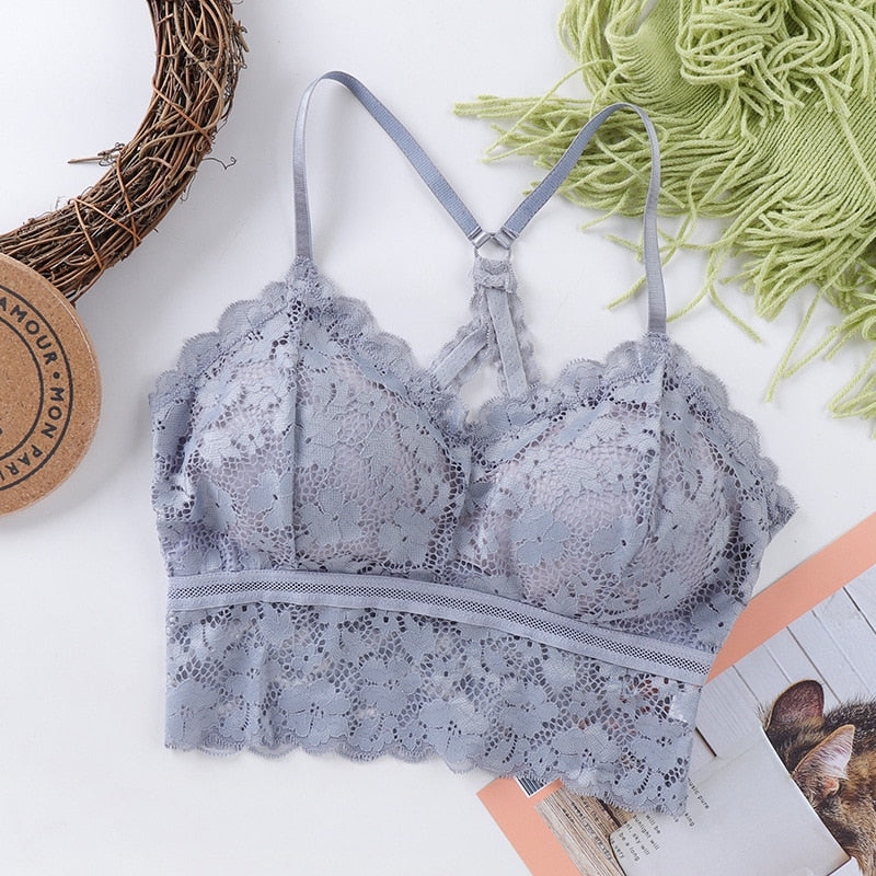 Koronkowy biustonosz PLUS SIZE z ozdobnym tyłem