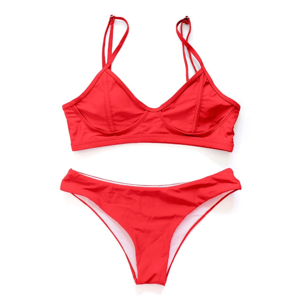 Dwuczęściowy strój kąpielowy z usztywnianymi miseczkami