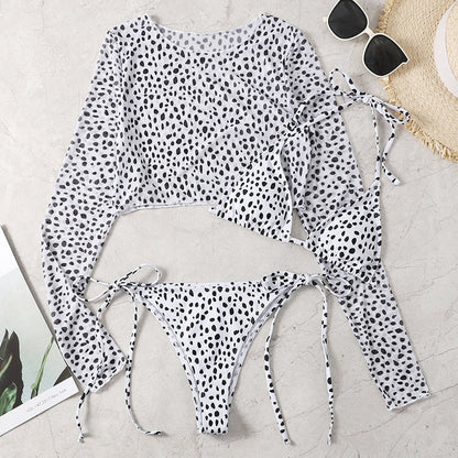 Kostium bikini z siateczkowym topem