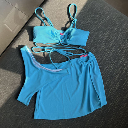 Zestaw plażowy bikini i spódniczka