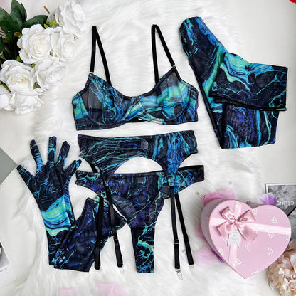 5-częsciowy komplet bielizny tie dye