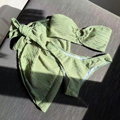 Zestaw plażowy, strój i spódniczka