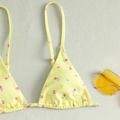 3-częściowy zestaw bikini w kwiatki